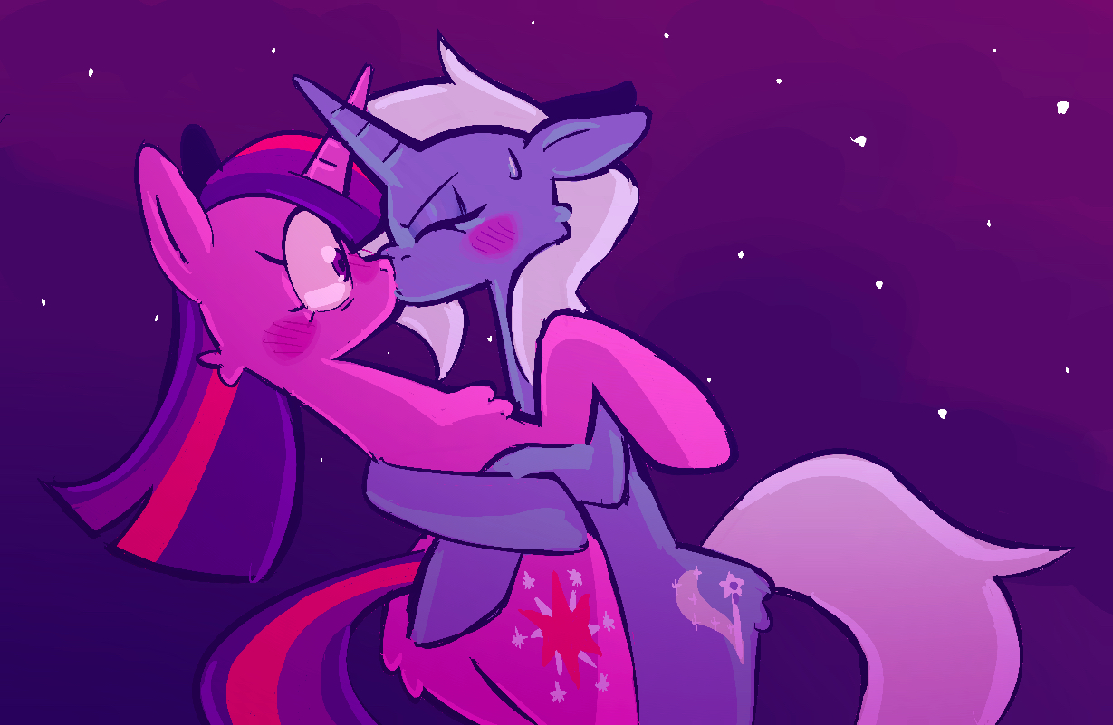 #3472600 - safe, artist:tricky_cannon, trixie, twilight sparkle, pony ...