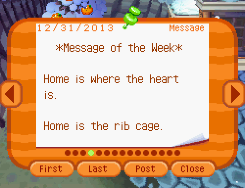 Animal Crossing Bulletin Board. Sick little games first and Forever.