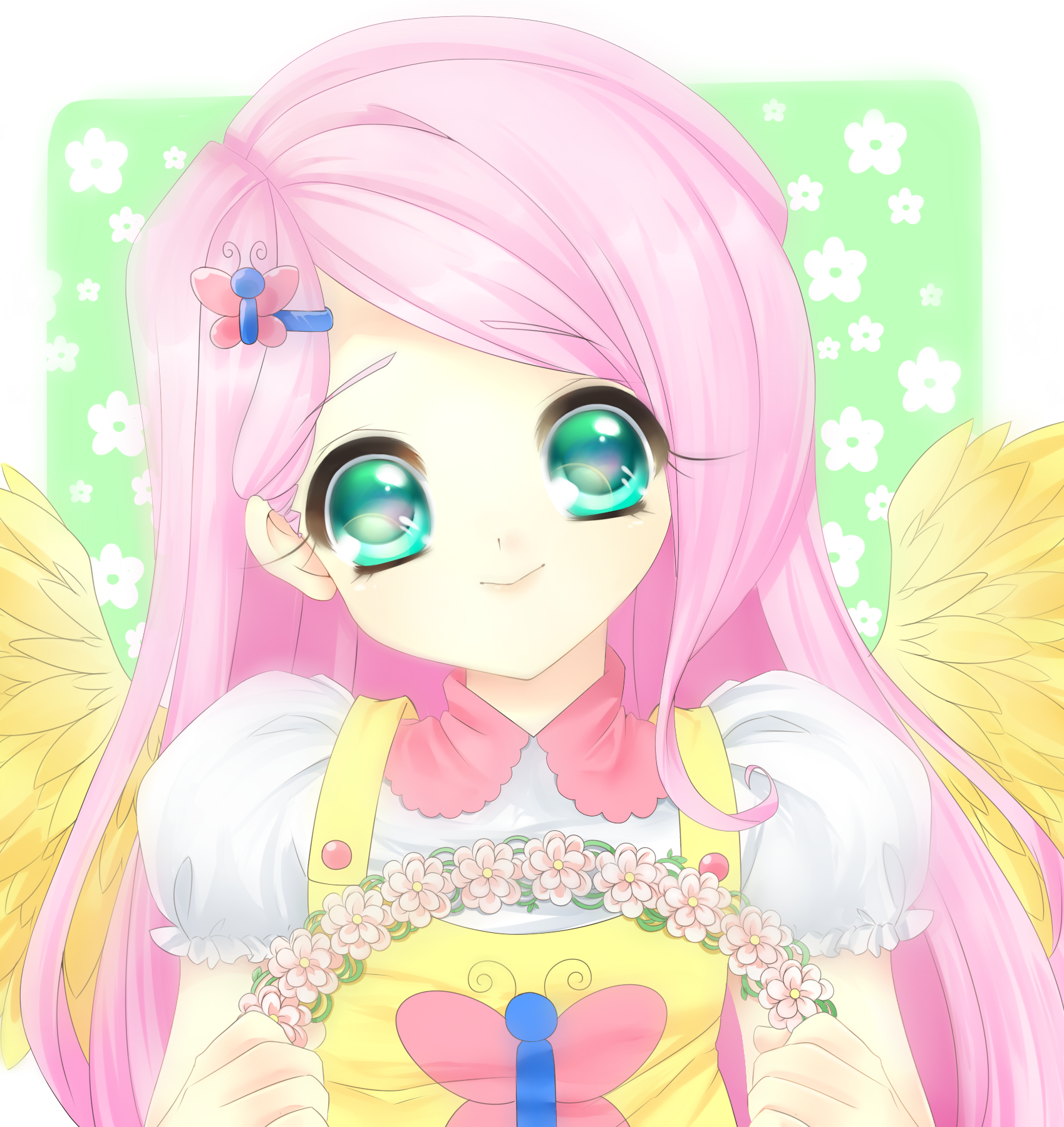 #796887 - safe, artist:oceanchan, fluttershy, human, g4, anime, cute ...